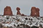 Curiosas formações rochosas no Arches National Park, perto de Moab, em Utah, nos Estados Unidos